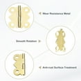 thumbnail image 2 of Uxcell 12-Pack Door Hinges, 4/5in (20mm) Electroplated Iron Interior Door Folding Butt 180°Mini Hinges with Screw [Gold Tone], 2 of 7