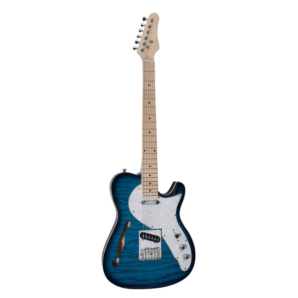 Guitarra Eléctrica 6 Cuerdas Mars Telecaster Hollowbody Blue