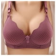 thumbnail image 4 of Entyinea Womens Satin Minimizer Bra Plus Size Full Coverage Underwire Unlined Minimizer Lace Bra Purple 40, 4 of 4