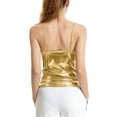 thumbnail image 3 of Women' Color Sexy Camisole Slim Fit Vest With Thin Shoulder Strap Top Gold L Gold L, 3 of 3