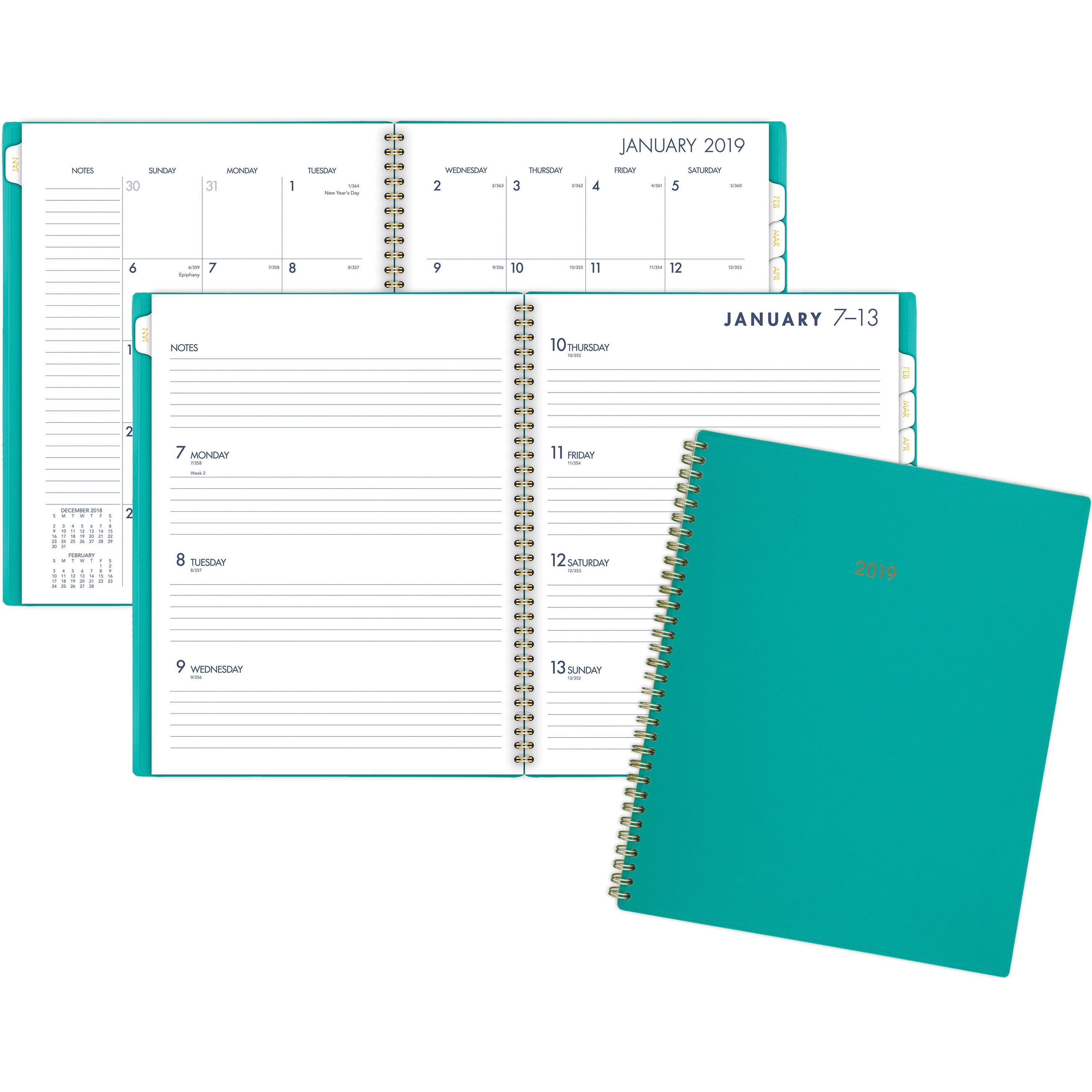 ATAGLANCE Planner Weekly/Monthly 12 Mth JanDec 81/2"x11" Teal