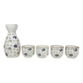 thumbnail image 6 of Ebros Japanese 7oz Blue White Sakura Cherry Blossoms Sake Flask With Four Cups Set, 6 of 9