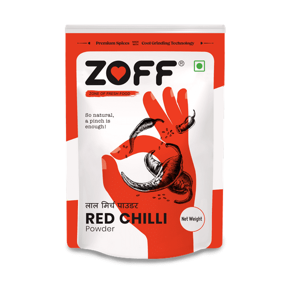 Zoff Red Chilli Powder (100g /3.5oz) Vegan | Raw Chili Powder Seasoning from India