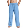 thumbnail image 4 of HAOTAGS Boys Girls Cargo Pants,Casual Summer with Multiple Pockets Drawstring Summer Pants Blue 13 T, 4 of 8