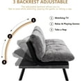 thumbnail image 2 of Futon Sofa Bed, Convertible Sleeper Couch Memory Foam Small Splitback Loveseat for Living Room, Modern Upholstered Sofa Couch with Adjustable Backrest for Living Room Home Office, Cream White, 2 of 9