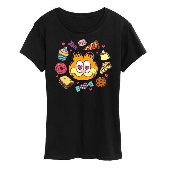Garfield - Garfield Hearts Food - Women's Short Sleeve Graphic T-Shirt