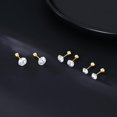 thumbnail image 5 of Sterling Silver Round Simulated Diamond Stud Earrings for Women Teens Round CZ Stud Earrings Set Screw Back Small CZ Ear Stud, 5 of 11