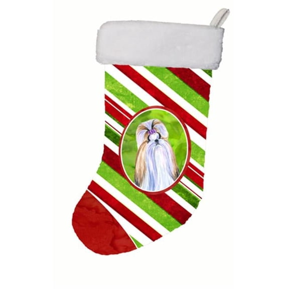 11 x 18 in. Shih Tzu Winter Snowflakes Christmas Stocking