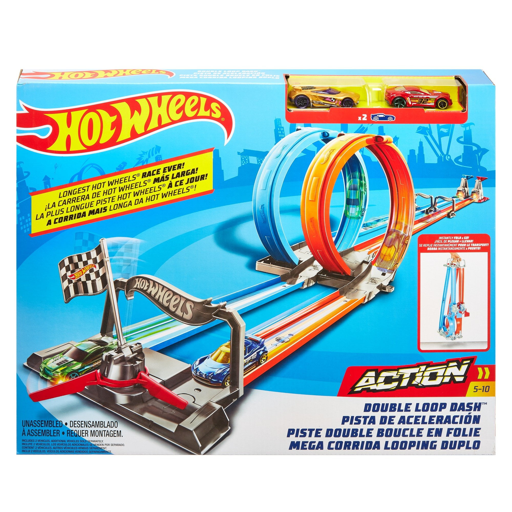 Miniatuurvoertuigen Complete set Hot Wheels Double Loop Dash SideBy