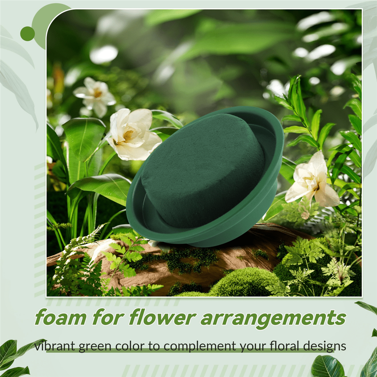 5 Pack DIY Flower Arrangement Kit Green Round Wet Floral Foam With Bowl Wedding Aisle Flowers Party Decoration