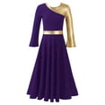 thumbnail image 5 of YONGHS Kids Girls Lyrical Dance Dress for Church Worship Praisewear Purple 8, 5 of 7