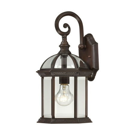 Nuvo 60-4962 - Boxwood - 1 Light - 15" Outdoor Wall W/ Clear Beveled Glass