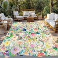 thumbnail image 2 of Emerging Blossoms Pattern Outdoor Rug 5x7 Ft - Reversible Patio Rug Outdoor Camping Rugs, Colorful Watercolor Floral Washable Indoor Outdoor Area Rugs, Non-Slip Outdoor Carpet Runner for Deck/Porch, 2 of 8