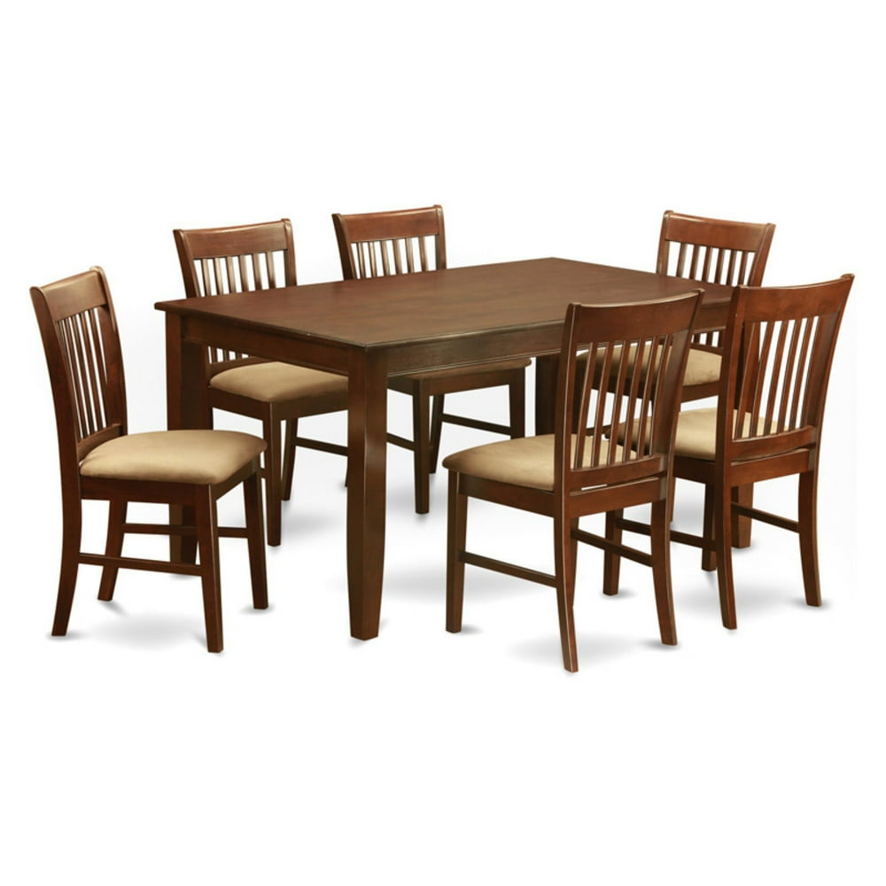 East West Furniture Dudley 7 Piece Rectangular Dining Table Set with
