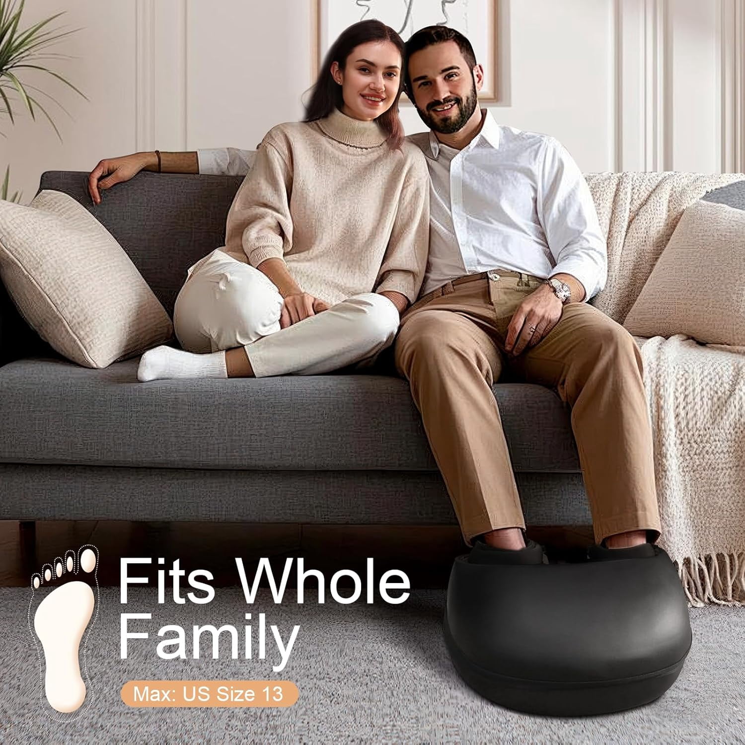 Foot Massager with Heat and Compression - Deep Kneading Shiatsu Therapy for Plantar Fasciitis Relief