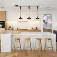 thumbnail image 5 of Kiven H-Type Track Lighting, 3-Light Modern Halo Track Pendant Light,Dimmable H Track Light Pedant Adjustable Length for Bedroom Kitchen Island Shop,Black Finish, 5 of 7