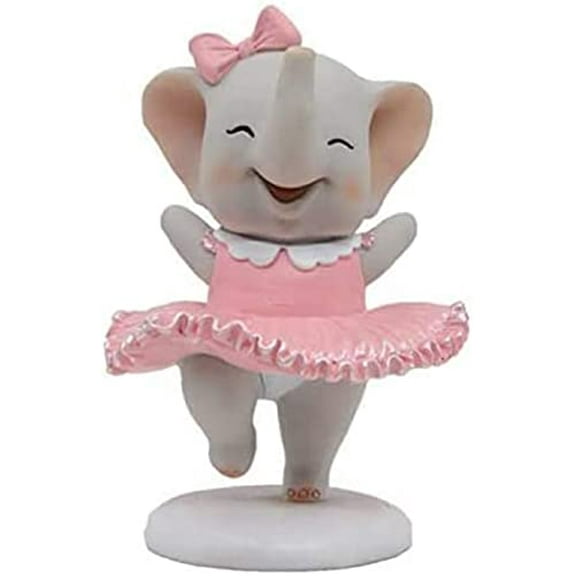 Comfy Hour Wildlife Collection 5" Cute Dancing Ballet Elephant Pink Dress Figurine, Collectible Statue, Desktop Decoration, Girl's Mini Gift, Hand Made and Painted Polyresin
