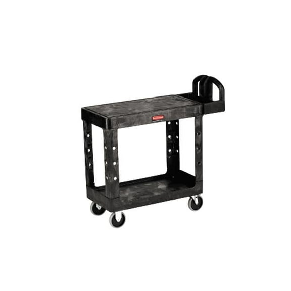 Rubbermaid Commercial Products RCP 4545 BLA Heavy-Duty Flat Shelf Utility Cart - Black