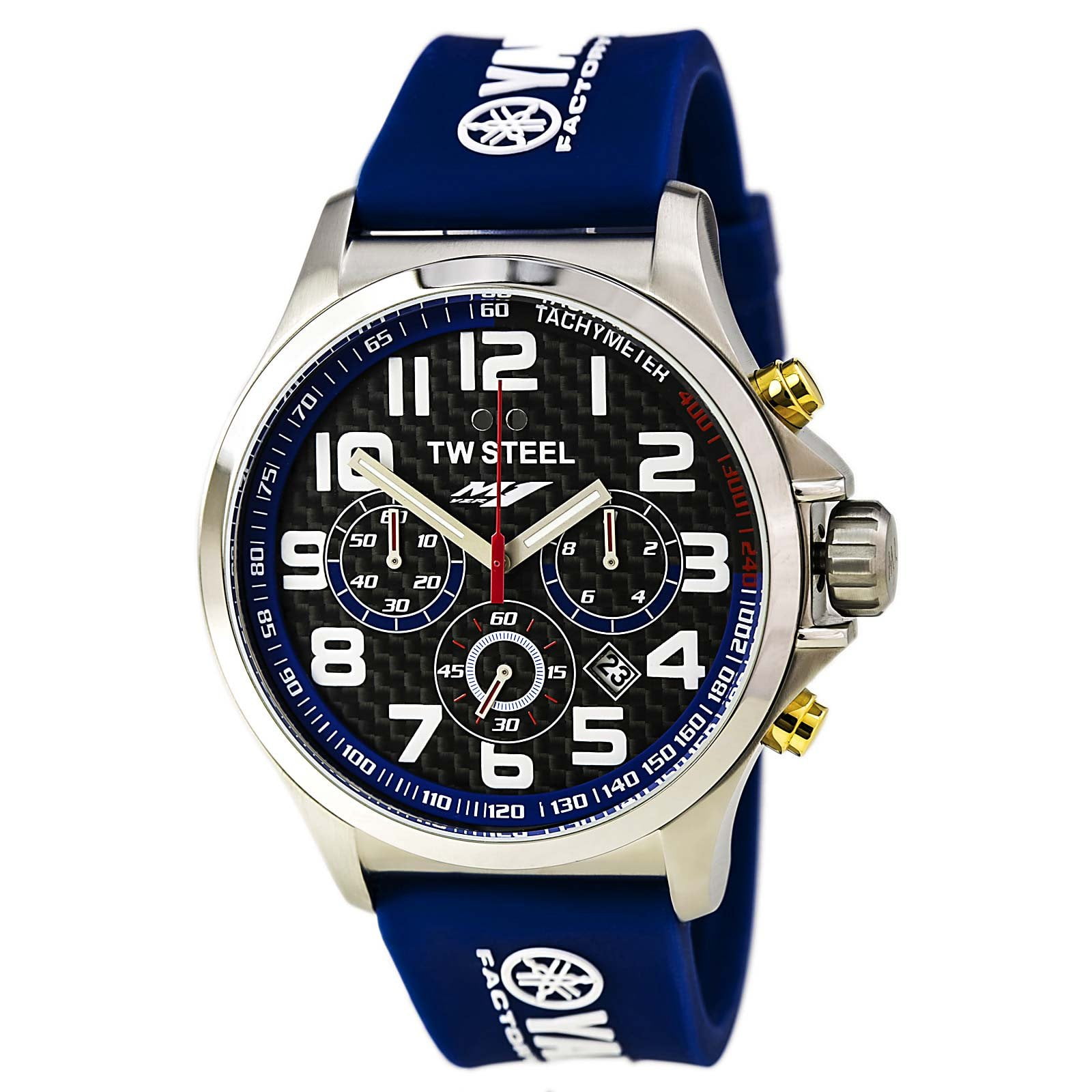 TW927 Men's Yamaha Factory Racing Black Dial Silicon Strap Chrono