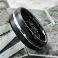 thumbnail image 4 of Tungsten Rings for Men Wedding Bands for Him 8mm Black Silver Line, 4 of 9