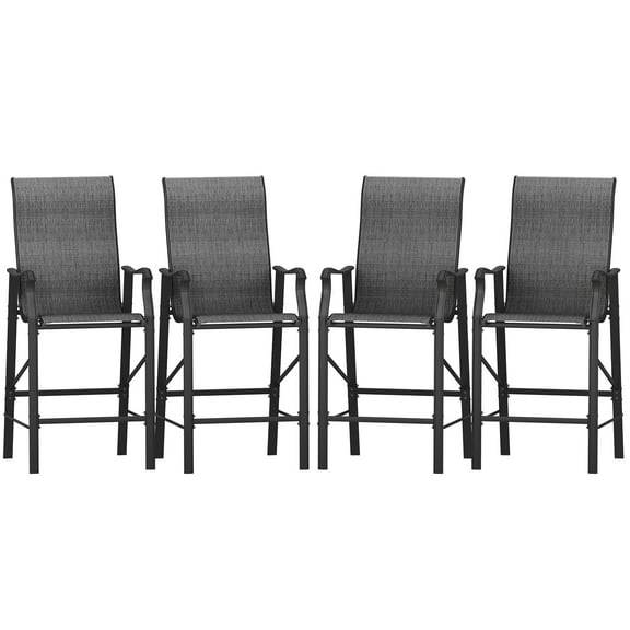 UDPATIO Patio Swivel Bar Stools Chair of 4, Outdoor Bar Chairs for Backyard, Lawn Garden, Balcony and Pool