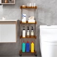 thumbnail image 4 of 4-Tier Slim Rolling Storage Cart with Wheels - Narrow Laundry/Kitchen Shelving Unit for Bathroom/Pantry, 4 of 6
