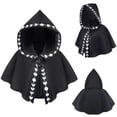 thumbnail image 3 of WIBACKER Halloween Costume Unisex Moon Phases Hooded Cloak Medieval Renaissance Cape Wizard Witch Cosplay Costume, 3 of 9