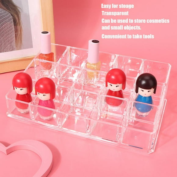 Sonew 15 Grids Nail Polish Display Holder Lipstick Cosmetics Storage Box Organizer Makeup Tool