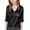76# Black, variant on 3/4 Length Sleeve Girls Tops Dressy Casual Silk Satin Blouses V Neck Business Work Shirts Pink 140
