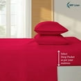 thumbnail image 5 of 800 Thread Count 4 Piece Quality Sheet Set 18 Inch Deep Pocket 100% Egyptian Cotton Color Red Solid Size Twin, 5 of 7