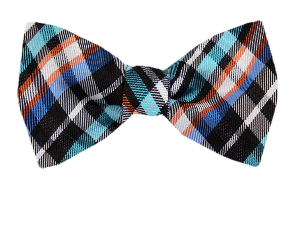 Buyyourties Men's Black Silk Self Tie Bowtie Tie Yourself Bow Ties