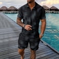 thumbnail image 6 of AJZIOJIRO Men's Summer Casual T-Shirts Shorts Set Short Sleeve Cotton Shirt Tops Pants Set M-2XL, 6 of 9