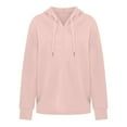 thumbnail image 4 of BiZtdJrK Lightweight Hoodie Sweatshirt for Women V Neck Drawstring Hoodies Lightweight Oversized Athletic Gym Pullover Tops Pink M, 4 of 7