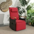 thumbnail image 1 of Costway Outdoor 360° Swivel Rattan Recliner Chair Patio Wicker Chaise Lounge Chair Red, 1 of 9