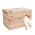 Wooden Chinchilla Squirrel Breeding Box Nesting House Cage - Natural ...