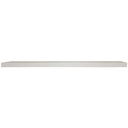 - Floating Wall Shelf, White, 60 in W x 8 in D x 1.25 in H