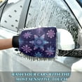 thumbnail image 6 of Microfiber Car Wash Gloves With Chenille & Polyester Terry Scratch-Free Cleaning Elastic Cuffs Blue Purple Snowflake, 6 of 8
