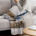 thumbnail image 3 of Beige Brown Blue Blanket Soft Cozy Warm Throw Blanket for Couch, Plush Fuzzy Flannel Fleece Blankets for Sofa, Vintage Abstract Mottled Texture Bed Blankets Lightweight Gifts for Women, 50"x60", 3 of 9