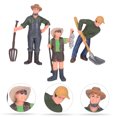 thumbnail image 3 of 3pcs Lifelike Farm Worker Model Figurines Dollhouse Mini People Figures Decor, 3 of 7