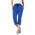 thumbnail image 3 of Capri Pants for Women Summer Casual Elastic Waist Drawstring Straight Leg Cropped Sweatpants with Pockets, 3 of 6