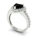 thumbnail image 2 of 2.03 ctw with Simulated Diamond Halo Accents Anniversary Ring for Women | Heart Cut Natural Onyx | Hyperallergenic Solid 14K White Gold, 2 of 5