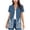 Blue, variant on UVEASISHA Women's Color Block Striped Cardigans Open Front Short Sleeve V Neck Sweaters Lightweight ComfyTops with Pockets White S