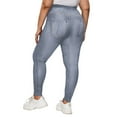 thumbnail image 2 of Gomelly Women Plus Size Look Print Leggings Floral Printed Denim Jeggings Slim Fit Fake Jeans Ladies Skinny Sport Bottoms Butt Lifting Trousers Blue Gray 5XL, 2 of 3