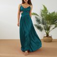 thumbnail image 1 of SAYOO Vestido largo para mujer, correa de espagueti, sin mangas, sin espalda, con cuello en V y plisado SAYOO Moda, 1 of 10