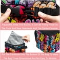 thumbnail image 4 of Graffiti Foldable Car Trash Can with Lid, Leak-Proof Mini Trash Can, Car Trash Bin, Trash Can for Car with Hanging Storage Bag, 4 of 6