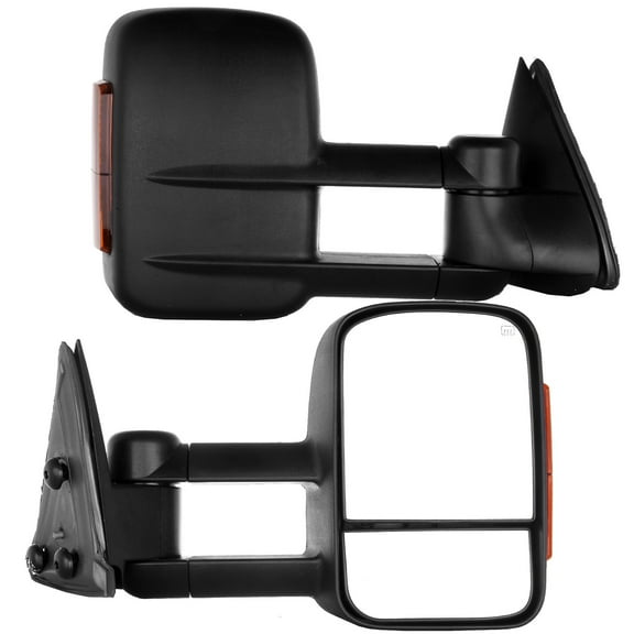 ECCPP Tow Mirrors Towing Mirrors Compatible with 2003-2006 for Chevy Silverado 3500/Suburban 1500/2500 Tahoe 1500 HD with Left Right Side Power Control Heat Turn Signal Light with Black Housing