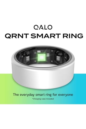 Open Box QALO Smart Ring - Silver Size 10 - No Subscription Fee - Sleep, Heart Rate, Movement, HRV, Women's Health Tracker - Size Before You Buy, Android & iOS Compatible