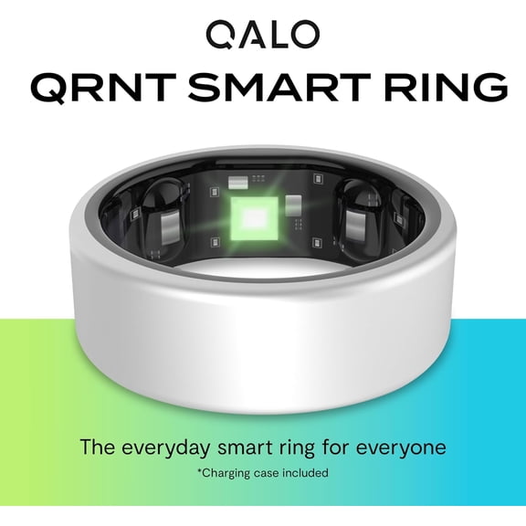 Open Box QALO QRNT Smart Ring, Size 10, Sleep/Heart Rate/Movement Tracker, Matte Silver, Unisex