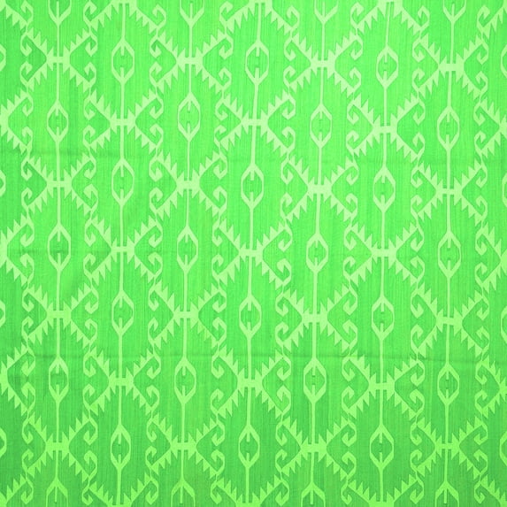 Ahgly Company Indoor Square Abstract Green Contemporary Area Rugs, 8' Square