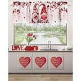 thumbnail image 2 of Valentines Day Curtain Valances for Windows, Pink Gnomes Window Valances Red Love Heart Window Treatment Rod Pocket Seasonal Holiday Valance Curtains for Kitchen/Bedroom/Bathroom 54x18 inch, 1 Panel, 2 of 6